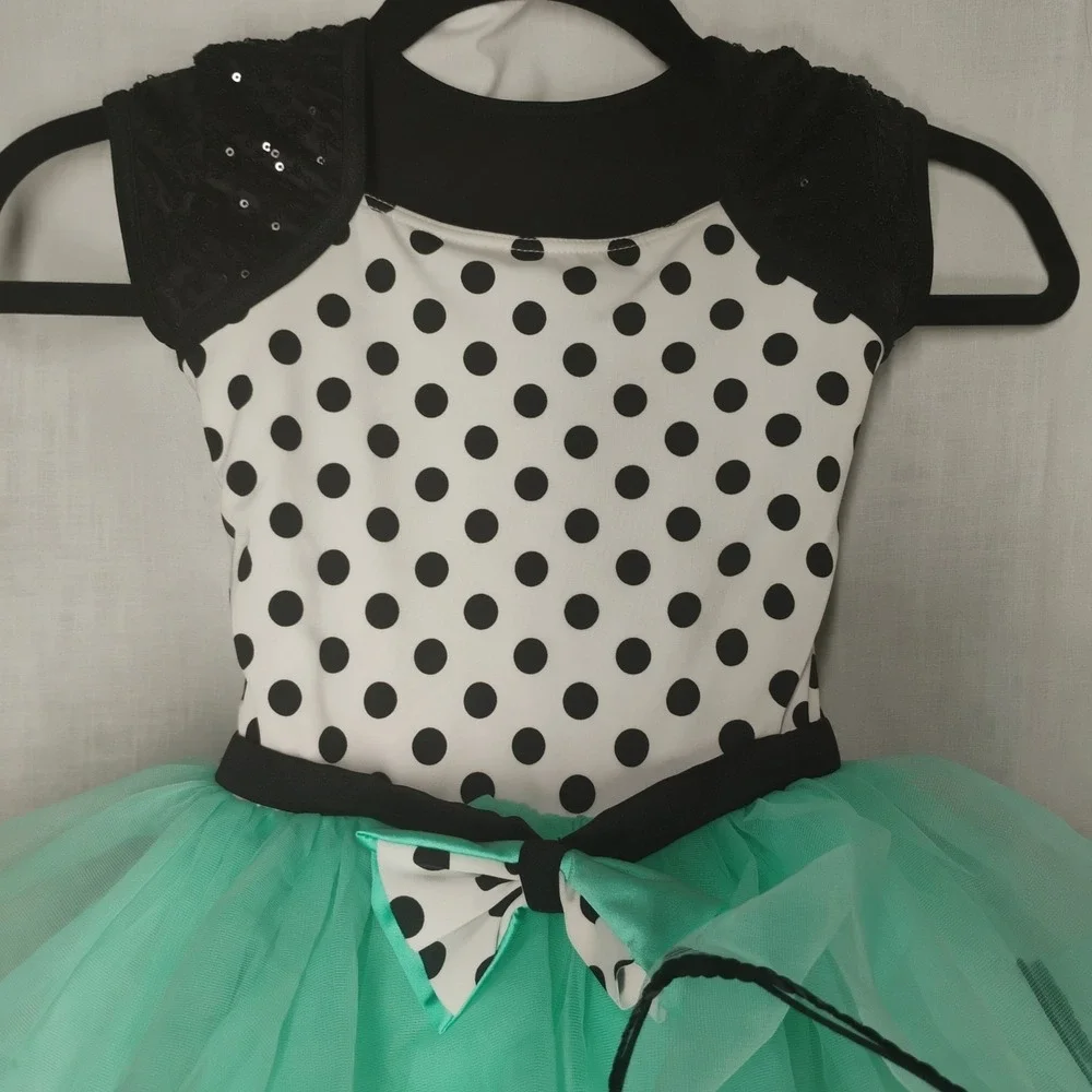 Weissman IC (7/8) Youth Black White Teal Dance Costume Tutu Skirt